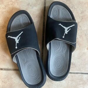 Black and Gray Slide Sandals